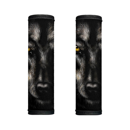 Black Wolf Portrait Print Handle Covers