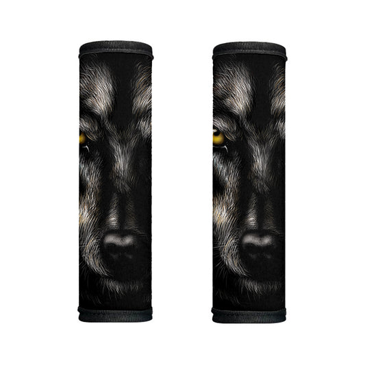 Black Wolf Portrait Print Handle Covers