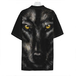 Black Wolf Portrait Print Hawaiian Shirt