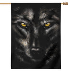 Black Wolf Portrait Print House Flag