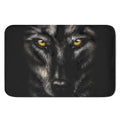 Black Wolf Portrait Print Indoor Door Mat