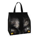 Black Wolf Portrait Print Insulated Lunch Tote