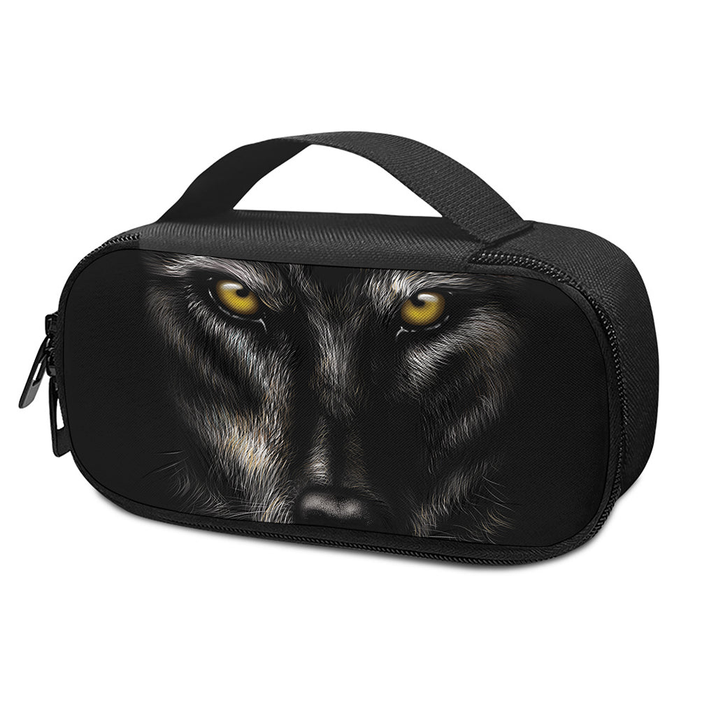 Black Wolf Portrait Print Insulin Cooler Travel Case
