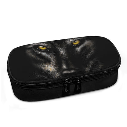 Black Wolf Portrait Print Insulin Cooler Travel Case