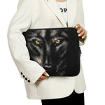 Black Wolf Portrait Print Laptop Sleeve