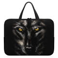 Black Wolf Portrait Print Laptop Sleeve With Handle
