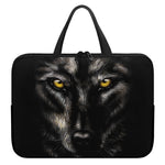 Black Wolf Portrait Print Laptop Sleeve With Handle