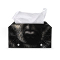 Black Wolf Portrait Print Leather Tissue Box Cover