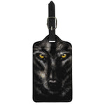 Black Wolf Portrait Print Luggage Tag