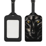 Black Wolf Portrait Print Luggage Tag