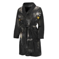 Black Wolf Portrait Print Men's Bathrobe