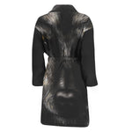 Black Wolf Portrait Print Men's Bathrobe