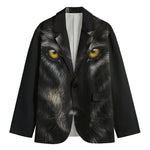 Black Wolf Portrait Print Men's Blazer