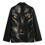 Black Wolf Portrait Print Men's Blazer
