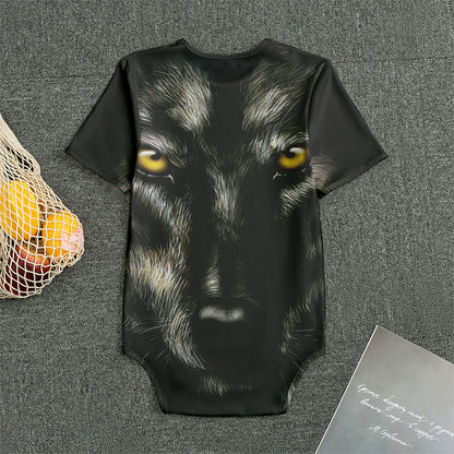 Black Wolf Portrait Print Men's Bodysuit