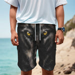 Black Wolf Portrait Print Men's Cargo Shorts