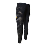 Black Wolf Portrait Print Men's Compression Pants