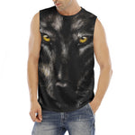 Black Wolf Portrait Print Men's Fitness Tank Top