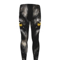 Black Wolf Portrait Print Men's Leggings