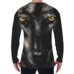 Black Wolf Portrait Print Men's Long Sleeve T-Shirt