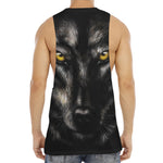 Black Wolf Portrait Print Men's Muscle Tank Top