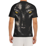 Black Wolf Portrait Print Men's Short Sleeve Rash Guard