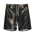 Black Wolf Portrait Print Men's Athletic Shorts
