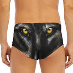 Black Wolf Portrait Print Men's Triangle Swim Briefs