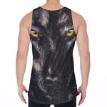Black Wolf Portrait Print Men's Velvet Tank Top