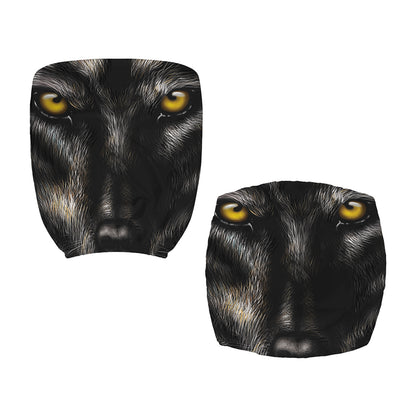 Black Wolf Portrait Print Office Chair Cover