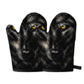 Black Wolf Portrait Print Oven Mitts
