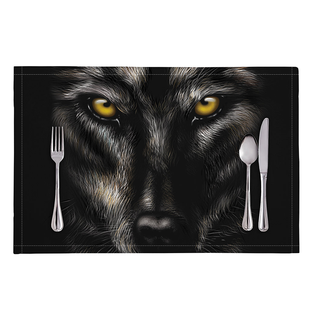 Black Wolf Portrait Print Placemat