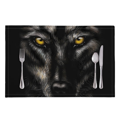 Black Wolf Portrait Print Placemat