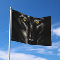 Black Wolf Portrait Print Polyester Flag