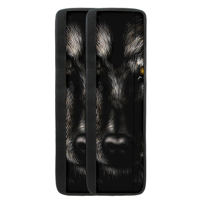 Black Wolf Portrait Print Refrigerator Handle Covers