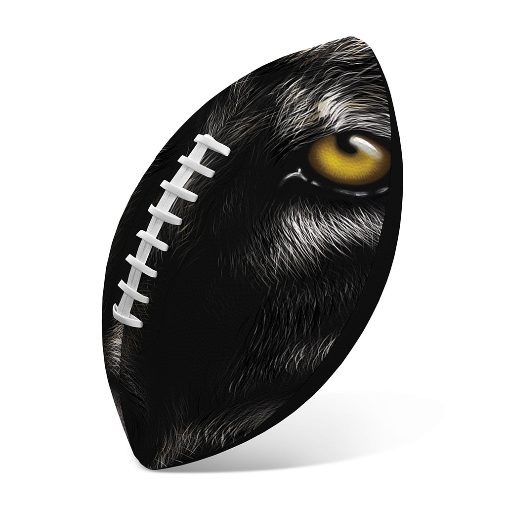 Black Wolf Portrait Print Rugby Ball