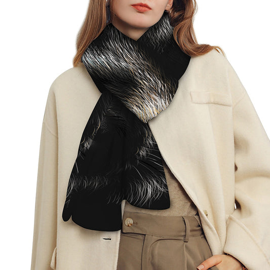 Black Wolf Portrait Print Scarf