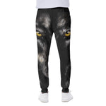Black Wolf Portrait Print Scuba Joggers