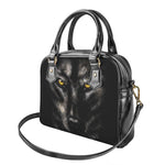 Black Wolf Portrait Print Shoulder Handbag