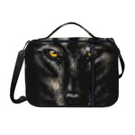 Black Wolf Portrait Print Shoulder Strap Bible Bag