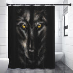 Black Wolf Portrait Print Shower Curtain