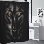 Black Wolf Portrait Print Shower Curtain