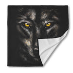 Black Wolf Portrait Print Silk Bandana