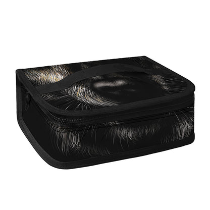 Black Wolf Portrait Print Small Lunch Bag