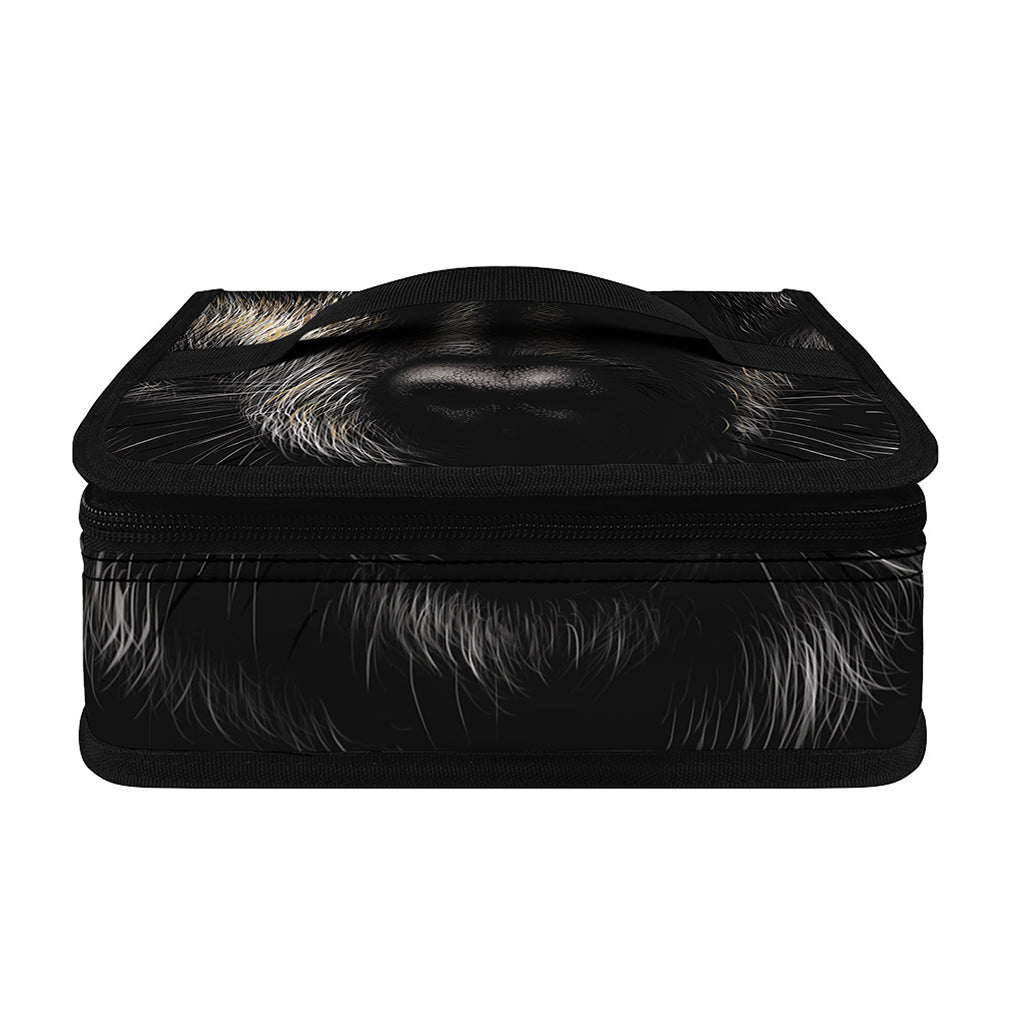 Black Wolf Portrait Print Small Lunch Bag