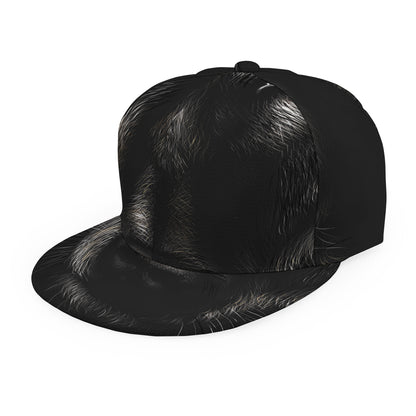 Black Wolf Portrait Print Snapback Cap