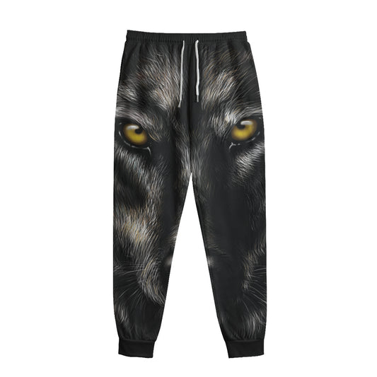 Black Wolf Portrait Print Sweatpants