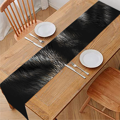 Black Wolf Portrait Print Table Runner