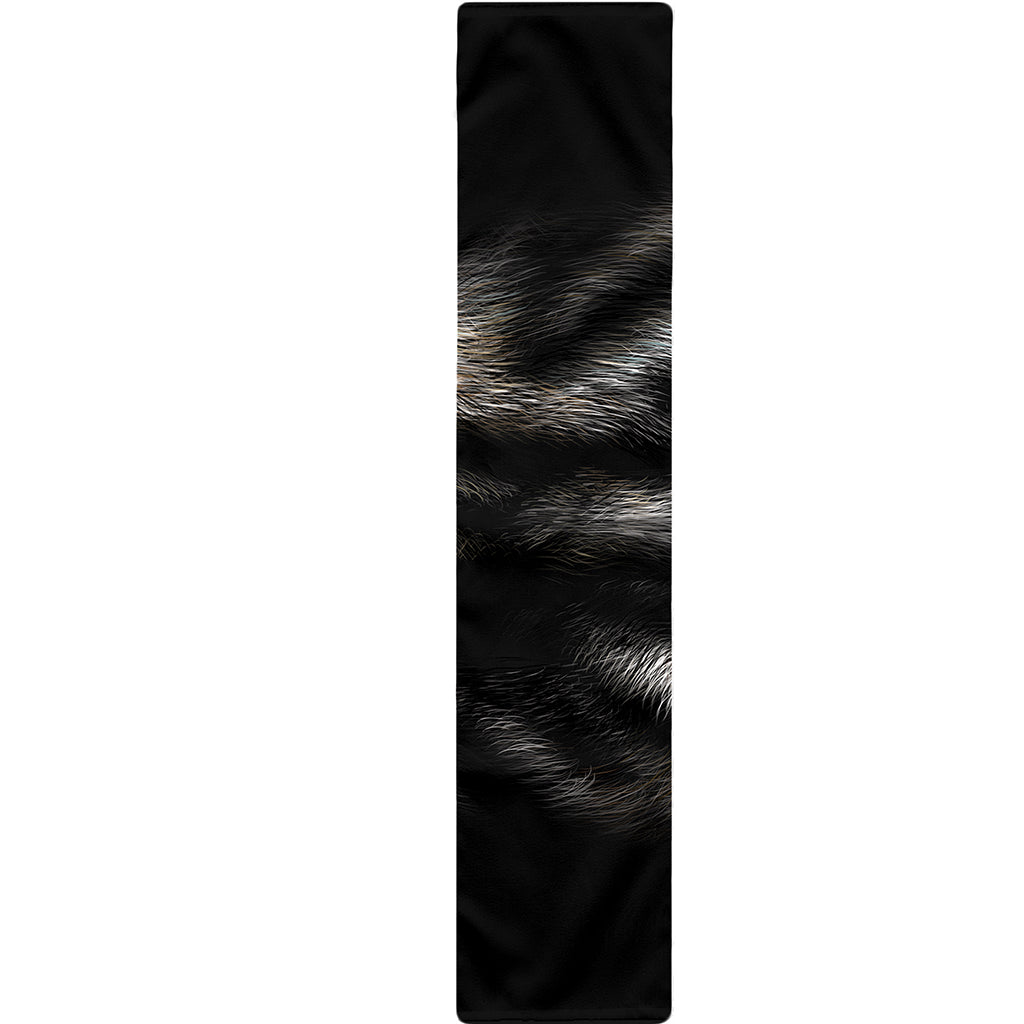 Black Wolf Portrait Print Table Runner