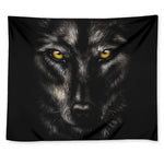 Black Wolf Portrait Print Tapestry